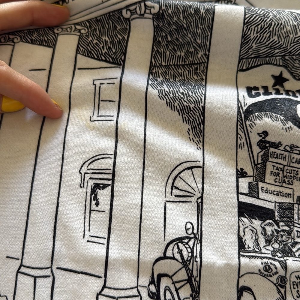 Vintage Signed & hand drawn Clinton & Gore Political T-Shirt Comic by Geo Fisher - Picture 10 of 10
